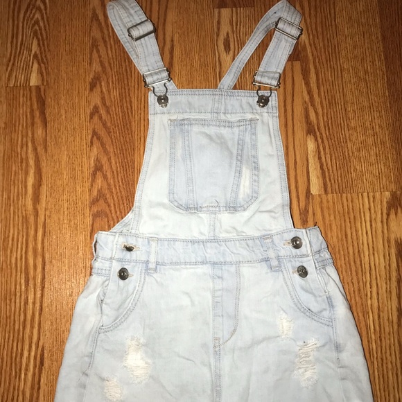 H&M Distressed Denim Overalls - Picture 1 of 2